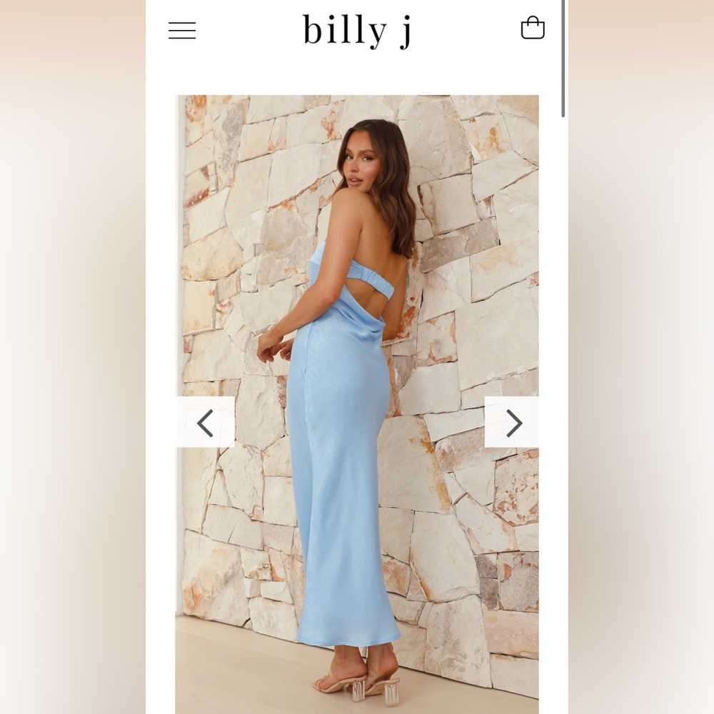 billy j Strapless Cowl Back Slip Dress in Orange